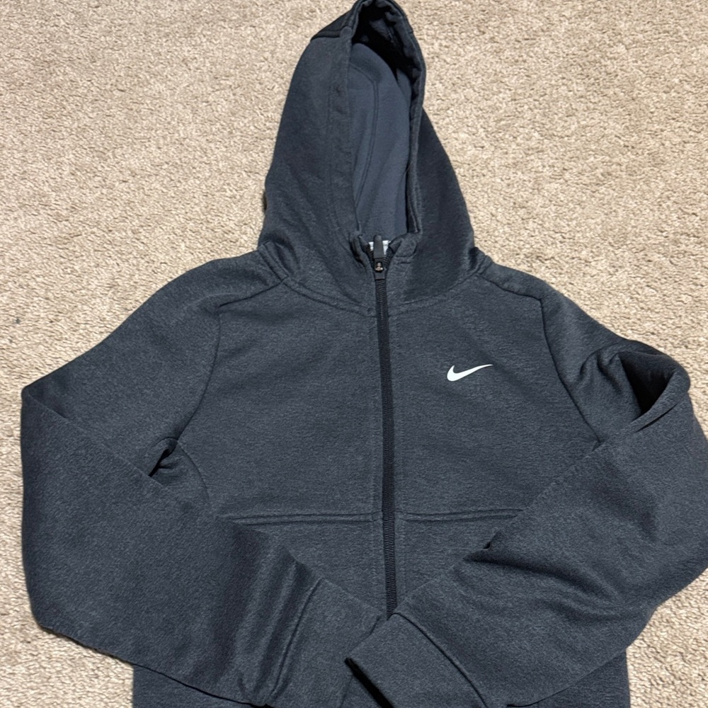 Nike Youth Dark Gray Full-Zip Hooded Sweatshirt